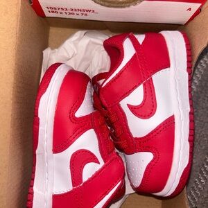 Nike Kids Red and White Sneakers